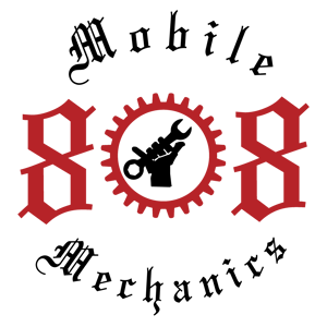 808 mobile mechanics round logo red icon