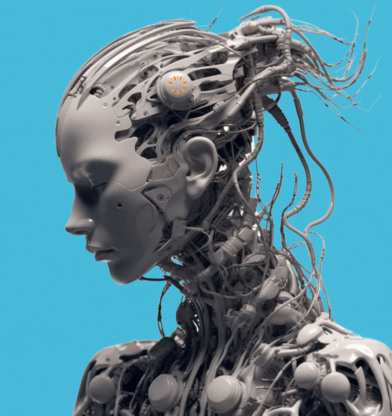 AI marketer gif blue