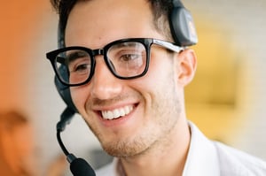 Recruiter with OP logo in the background