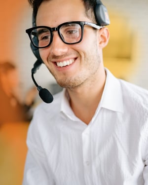 Recruiter with OP logo in the background